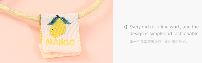 Simple Fabric Label Twist Hair Tie 5 Pieces