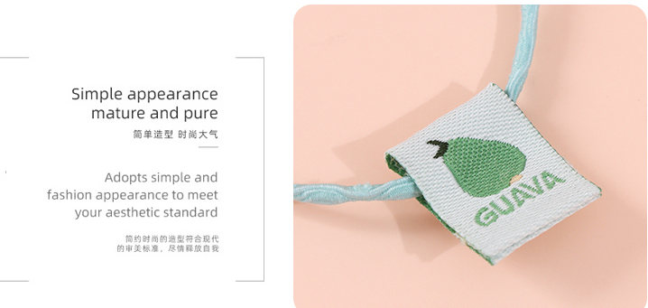 Simple Fabric Label Twist Hair Tie 5 Pieces