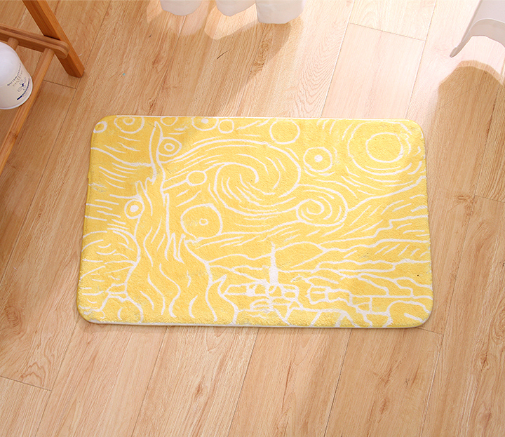 Famous Painting Series Flocking Printing Floor Mat