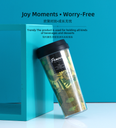 Famous Painting Series Double Layers Anti-scald Plastic Coffee Cup 520ml/17.5fl.oz.(Sunflower)
