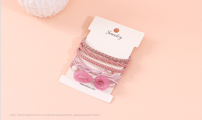 Stylish Shiny Bow Hair Tie Set of 5 PCS