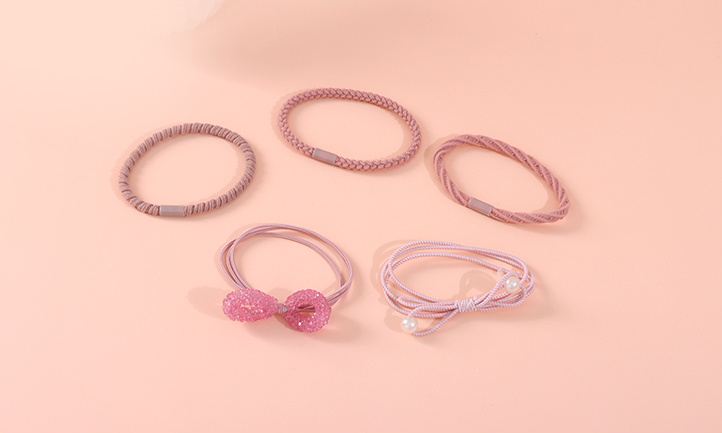 Stylish Shiny Bow Hair Tie Set of 5 PCS