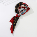 Small Kitten Square Scarf (Burgundy)