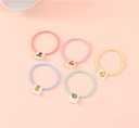 Simple Fabric Label Nylon Hair Tie 5 Pieces