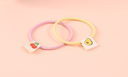Simple Fabric Label Nylon Hair Tie 5 Pieces