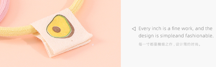Simple Fabric Label Nylon Hair Tie 5 Pieces