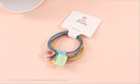Simple Fabric Label Screw Thread Shaped Hair Tie 5 Pieces