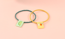 Simple Fabric Label Screw Thread Shaped Hair Tie 5 Pieces