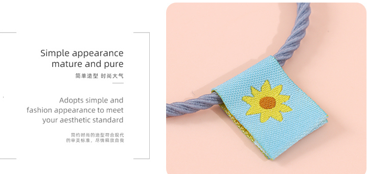 Simple Fabric Label Screw Thread Shaped Hair Tie 5 Pieces