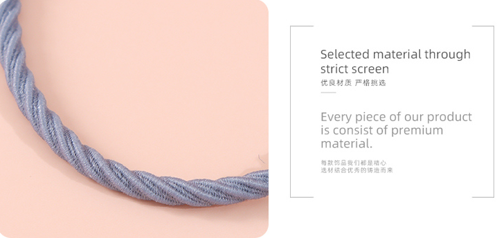 Simple Fabric Label Screw Thread Shaped Hair Tie 5 Pieces