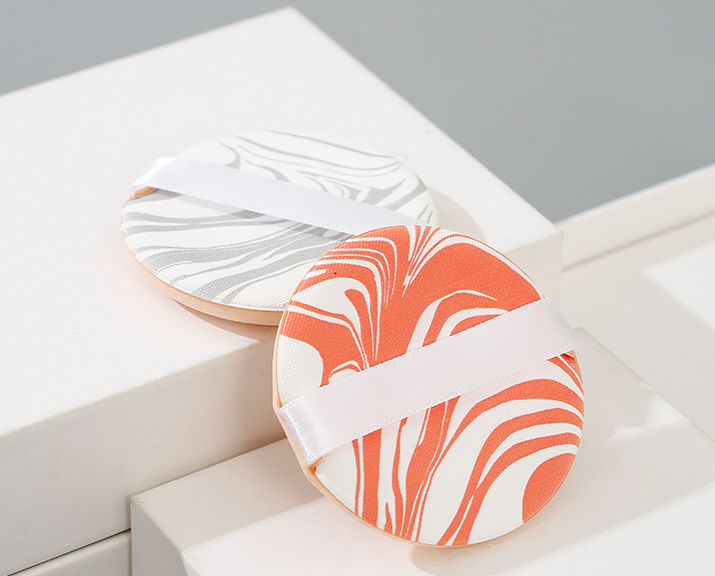 Dual Color Cushion Puffs (Salmon and Marble Patterns)
