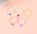 Simple Fabric Label Dotted Hair Tie 5 Pieces