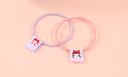 Simple Fabric Label Dotted Hair Tie 5 Pieces