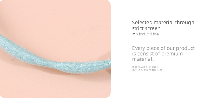 Simple Fabric Label Dotted Hair Tie 5 Pieces