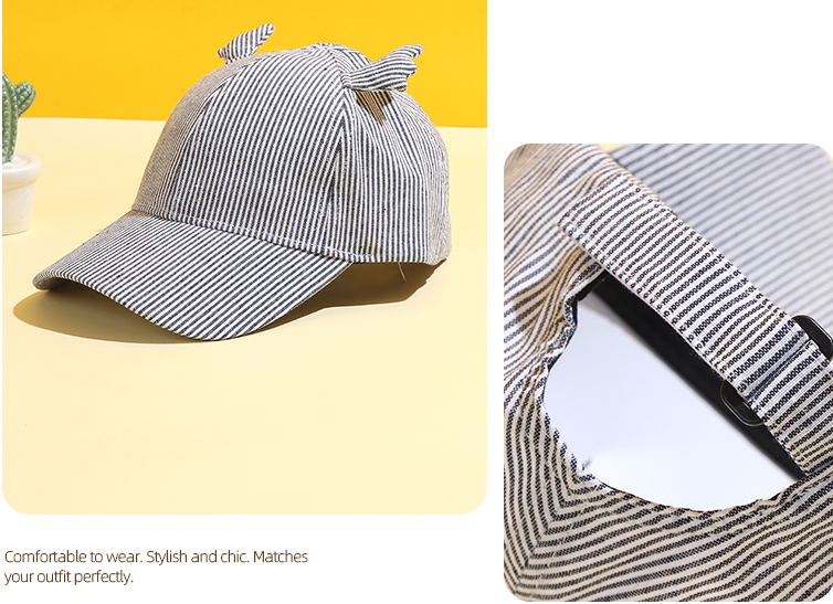 Lovely Striped Deer Ears Baseball Cap for Kids