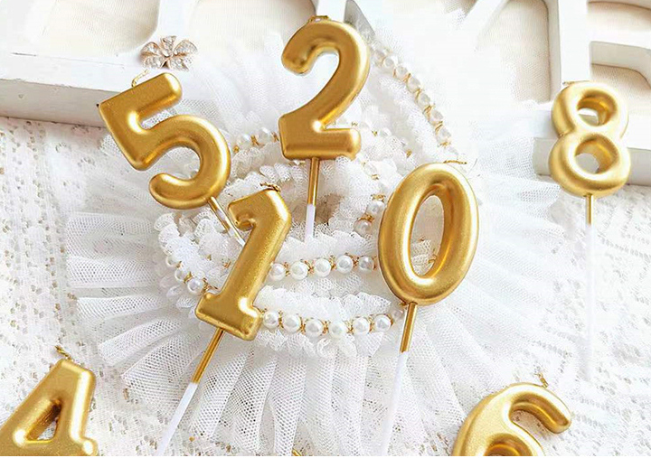 Birthday Gold Number Candle