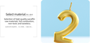 Birthday Gold Number Candle