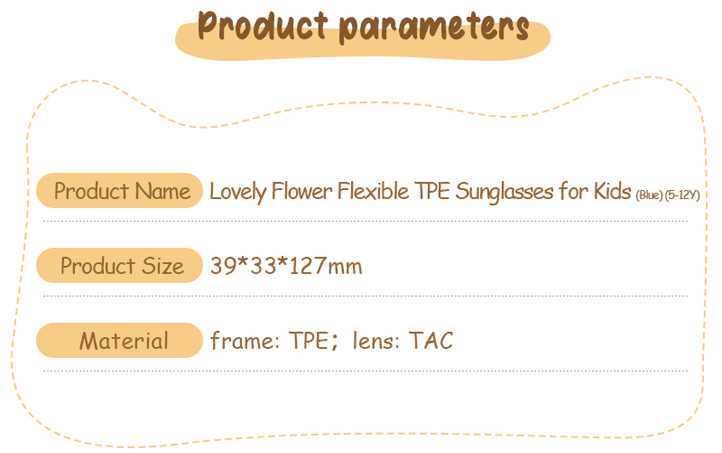 Lovely Flower Flexible TPE Sunglasses for Kids (Blue) (5-12Y)