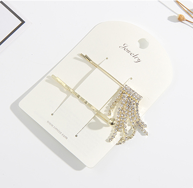Rhinestones Tassel Bobby Pins Set