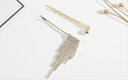 Rhinestones Tassel Bobby Pins Set