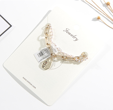 Imitation Pearls Chain Double-Layer Bracelet