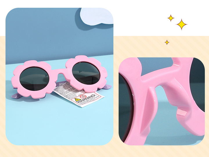 Lovely Flower Flexible TPE Sunglasses for Kids (Pink) (5-12Y)