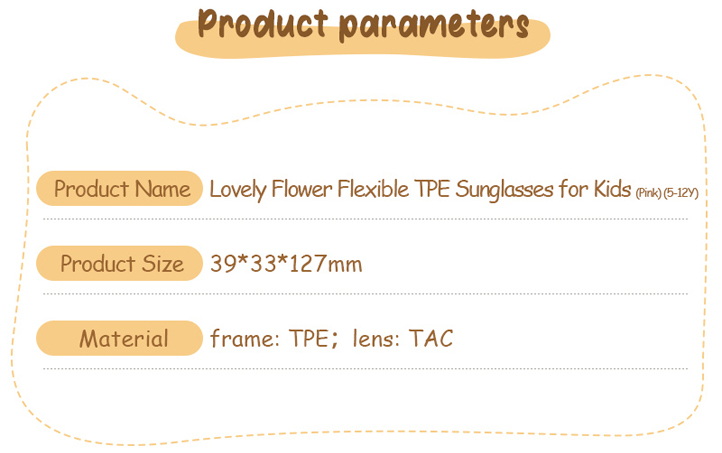 Lovely Flower Flexible TPE Sunglasses for Kids (Pink) (5-12Y)
