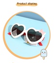 Loving-Heart Bowknot Flexible TPE Sunglasses for Kids (White) (5-12Y)