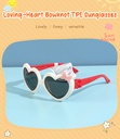 Loving-Heart Bowknot Flexible TPE Sunglasses for Kids (White) (5-12Y)