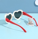 Loving-Heart Bowknot Flexible TPE Sunglasses for Kids (White) (5-12Y)