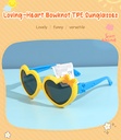 Loving-Heart Bowknot Flexible TPE Sunglasses for Kids (Yellow) (5-12Y)