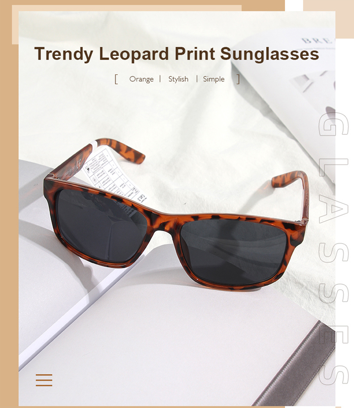 Trendy Leopard Print Sunglasses for Women (Orange)