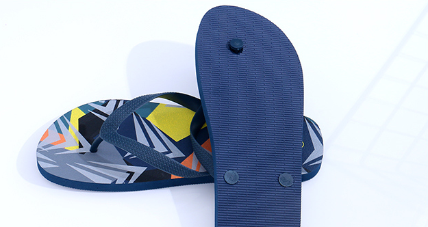 Geometric Contrast Color Flip Flops for Men 