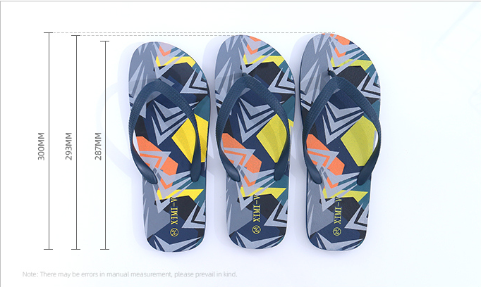 Geometric Contrast Color Flip Flops for Men 