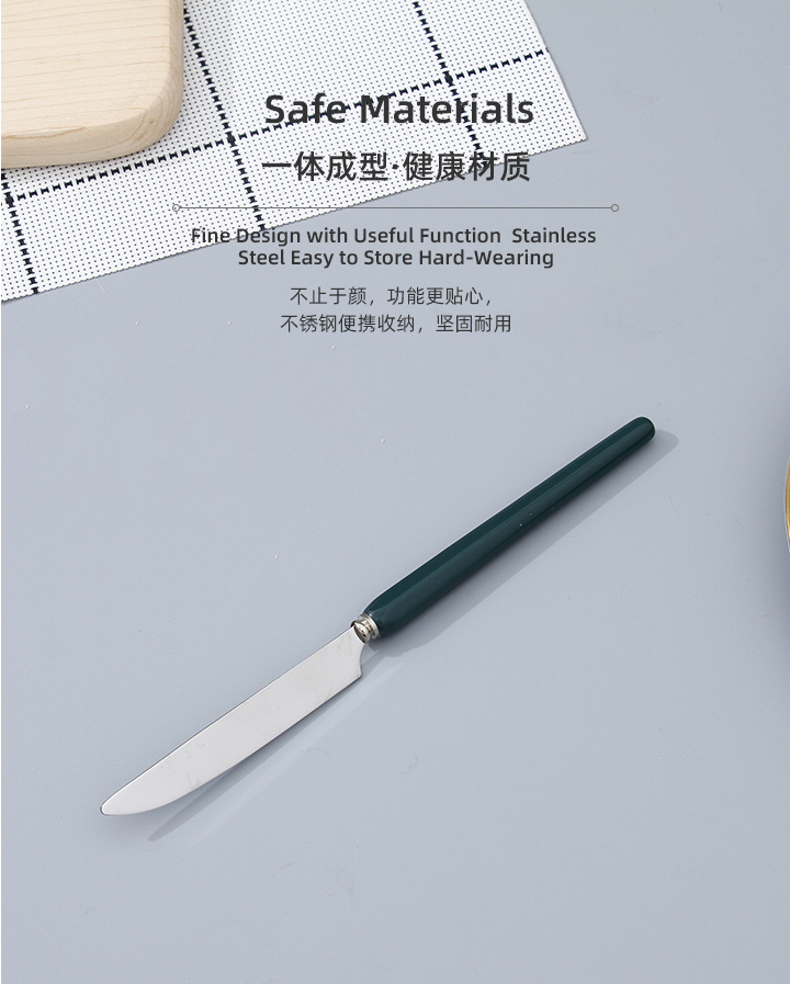 Diamond Design 430 Stainless Steel Dinner Knife with Ceramic Handle