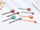 Solid Color Hearts Hairpins Set