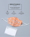 Dinosaur  Print Cloth Mask for Children（Orange)