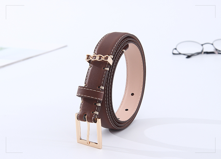 Square Buckle Leather Belt  For Women