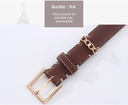 Square Buckle Leather Belt  For Women