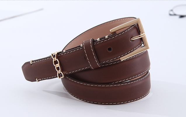 Square Buckle Leather Belt  For Women