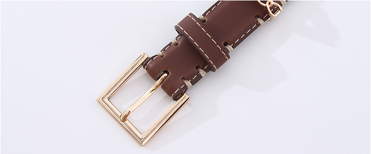 Square Buckle Leather Belt  For Women