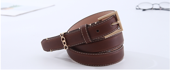 Square Buckle Leather Belt  For Women