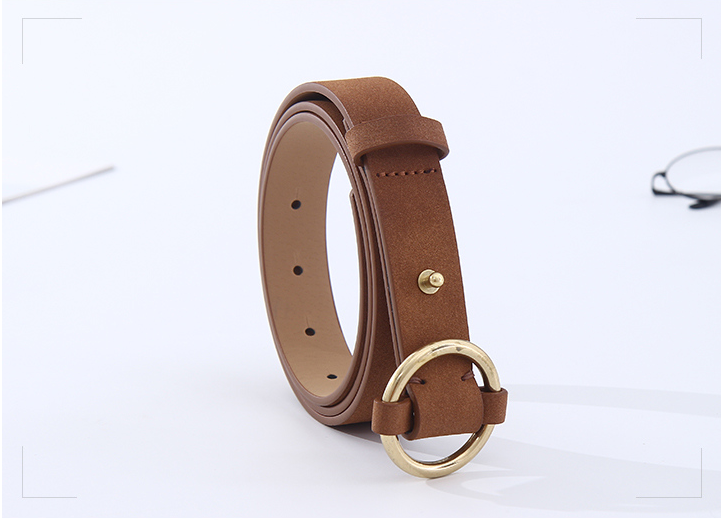 Vintage Style Frosted Leather Belt  For Women