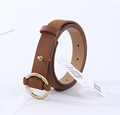Vintage Style Frosted Leather Belt  For Women