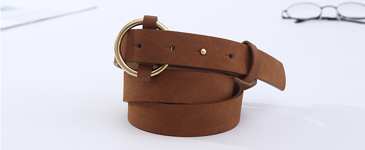 Vintage Style Frosted Leather Belt  For Women