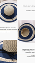 Contrast Color Woven Hat With Wide Brim （Off-white）