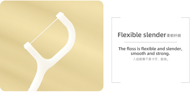 Dull Polish Box Dental Floss Pick(White)(60 Count)
