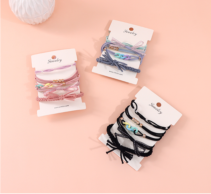 Simple Rings Bow Hair Tie Set of 5 PCS