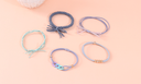 Simple Rings Bow Hair Tie Set of 5 PCS