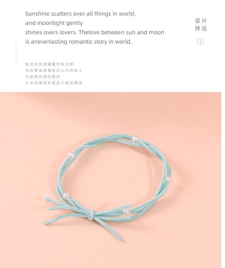 Simple Rings Bow Hair Tie Set of 5 PCS